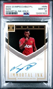 2022 Impeccable Premier League Nani #IM-N Immortal Ink Gold Auto /10 PSA 10 - Bild 1 von 2