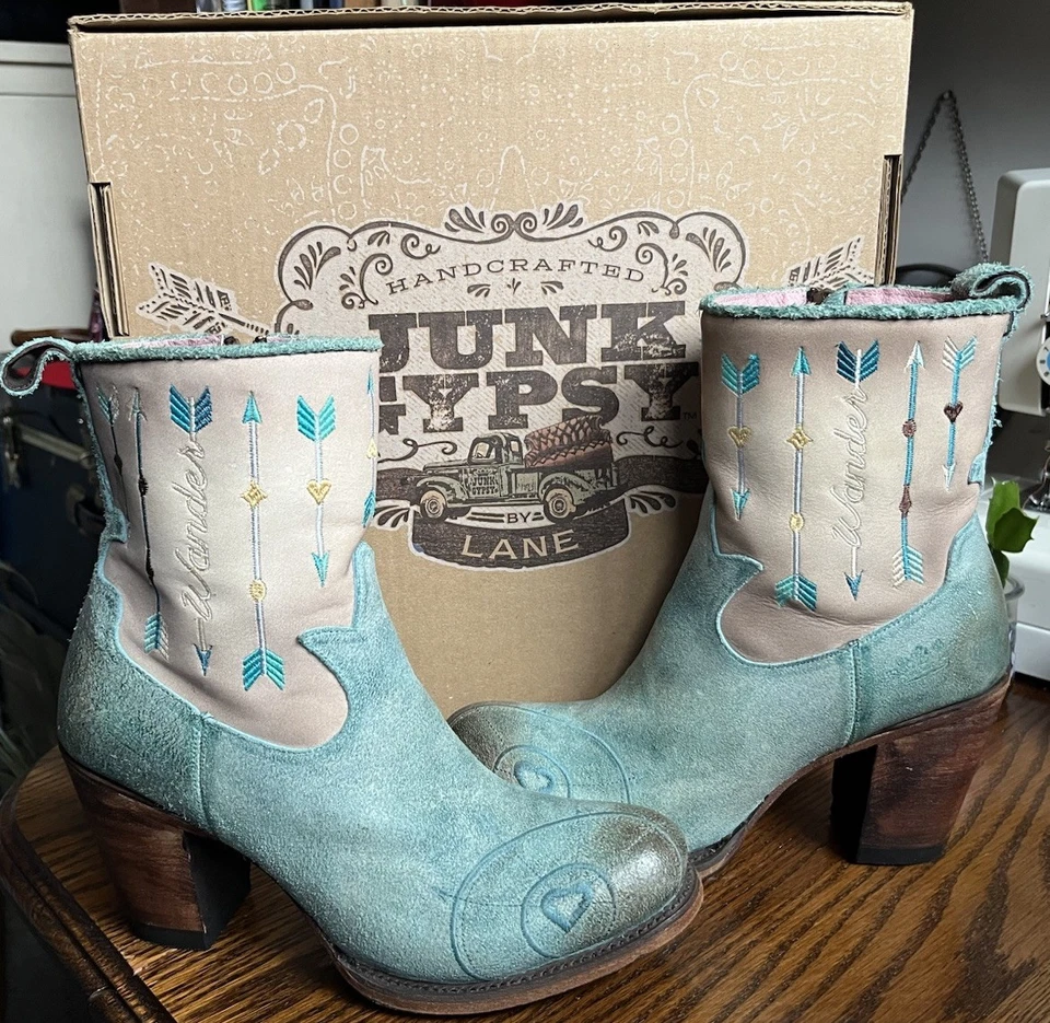 Junk Gypsy by Lane Ladies Turquoise Wanderlust Short Boot Size 9.5 Women’s New - Image 1 of 4