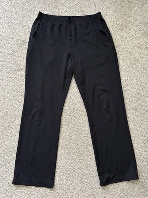 Pantalones alo para hombre talla mediana (32x32) negros calce relajado pantalones ligeros tejido brisa Foto 1 de 4