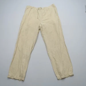 Polo Ralph Lauren Hombres Mezcla de Lino Pantalones Grandes Calce Relajado Beige Pull On Informal - Imagen 1 de 12