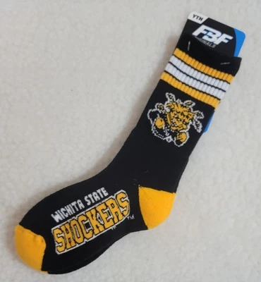 Calcetines FBF Originales Juveniles Talla 13 1-3 Wichita State 4 Rayas Calcetines Negros Foto 1 de 2