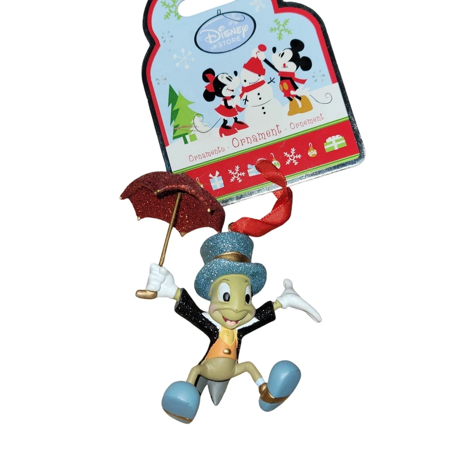 Disney Store Jiminy Cricket Paraguas Adorno Navidad Fiesta Decoración Foto 1 de 2
