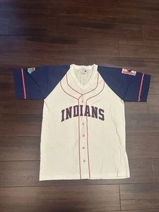 Vintage 90s Cleveland Indians Jersey Shirt Size Large Pepsi Retro Baseball - Picture 1 of 6