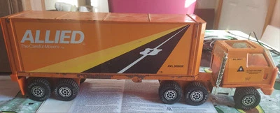 ¡Semirremolque Tonka 1978 Allied Van Lines caja naranja vintage! Foto 1 de 4