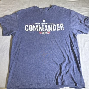 Camisa Top Gun Para Hombres X-Grande Azul Combate Armas Escuela Comandante Causal Película de TV - Imagen 1 de 7
