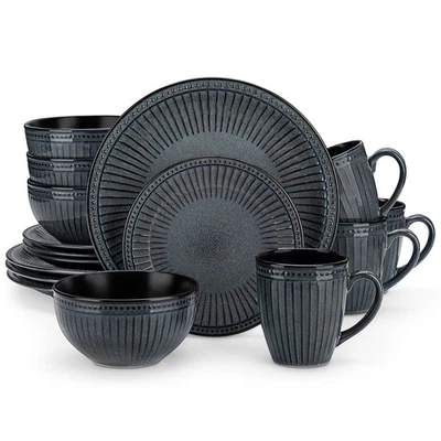 vancasso ELIGA 16-Piece Stoneware Dinnerware Set Plates Bowls Mugs Service for 4
