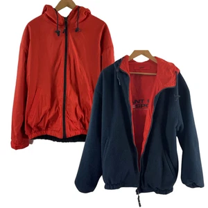 Gant USA Orange/Navy Reversible Waterproof/Fleece 2-In-1 Jacket Coat M - Picture 1 of 8