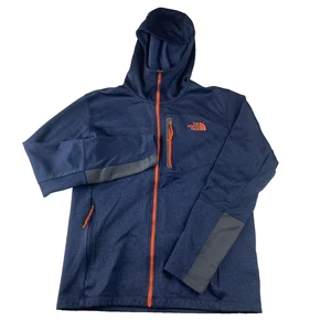 North Face Canyonlands Hoodie Fleece Lined Mens M Full Zip Navy Hike Jacket - Picture 1 of 11
