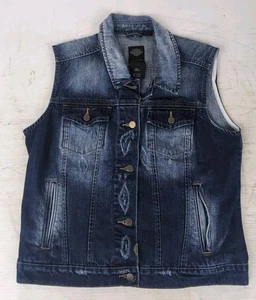 Original Harley Davidson Damen Denim Dark Wash Weste - Größe M - Bild 1 von 7