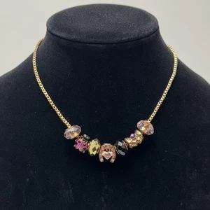 BETSEY JOHNSON Dije Buena Suerte 16" Caja Cadena Collar Ladybug Herradura Arco - Imagen 1 de 9