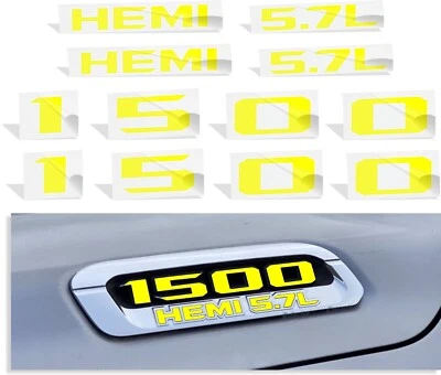 Calcomanías superpuestas de emblema de capó 1500 HEMI 5,7 L para Ram 2019-2022 Foto 1 de 4
