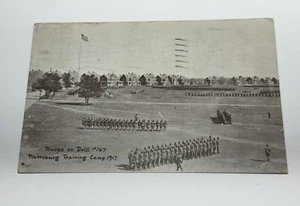 1917 Troops on Drill Military Training Camp Plattsburgh New York NY Postcard - Picture 1 of 4