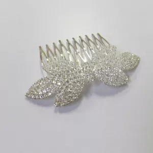 Silver Rhinestone Fancy Hair Comb Wedding Bridal Prom Cocktail Party # 10546 - Picture 1 of 4