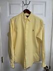 Mens Ralph Lauren Polo Shirt Button Down Sz 155 34 35 Yellow Long Sleeve