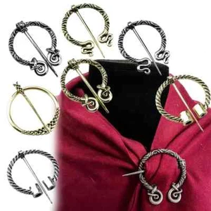 1pc Retro Viking Style Brooch Creative Round Cape Pin Cloak Cosplay Closure Tie - Picture 1 of 24