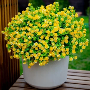 Artificial Flowers for Outdoors UV Resistant - 12 PCS Bundles Faux Fake Outdoor  - Picture 1 of 12