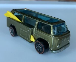HOT WHEELS 1969 REDLINE Beach Bomb Van Original OLIVE VW Van Bus RARE Surf Board - Picture 1 of 9