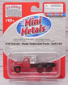 Mini-Metals 31156, '41/46 Chevrolet Double Tandem Semi-Tractor Swift's Red, HO - Picture 1 of 3