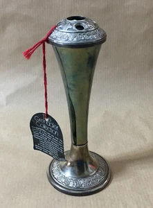Silver Plated Grenadier Bud Vase, Incense Holder, New With Tags - Picture 1 of 4