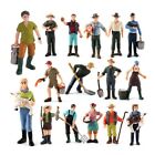 Detailed PVC Farmers and Shepherds for Model Train Scenes and Hobby Enthusiasts