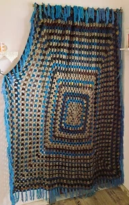 Häkeldecke Gardine Tagesdecke Decke Fransen Häkeln VEGAN Bohemian Vorhang NEU - Bild 1 von 3