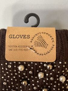 Womens Winter Knit/Beaded Fashion Gloves Sleeve Warmer