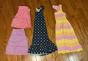 * Crazy 8 Girl's Dress Skorts Sz 7/8 Lot of 4 Tank Faded Glory Stripes Polka Dot - Picture 1 of 5