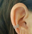 0.50 Ct Round Cut Simulated Diamond Women's Ear Cuff 14K White Gold Over Silver