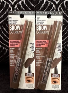 2pk EXTENSIONES DE CEJAS MAYBELLINE MARRÓN MEDIO 257 LÁPIZ CRAYÓN GRUESO SIMILAR AL CABELLO - Imagen 1 de 4
