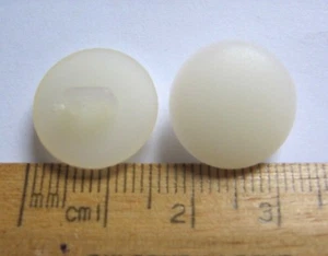 10 Cream domed Plastic Buttons with shank 15mm knitting sewing card making craft - Picture 1 of 4