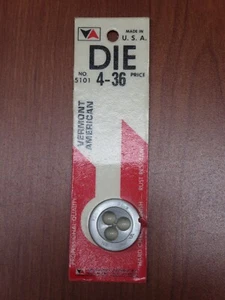 Vermont American Hard Chrome Finish 4-36 Die NOS Made in USA NO 5101 - Picture 1 of 3