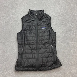 Patagonia Jacket Womens X Small Black Nano Puff Primaloft Vest Gilet Coat Lady - Picture 1 of 10