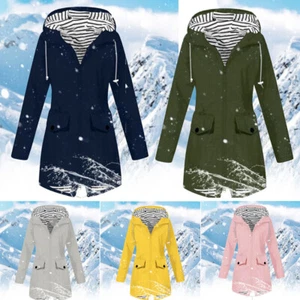 Womens Waterproof Raincoat Ladies Outdoor Wind Rain Forest Jacket Plus Size Coat - Picture 1 of 23