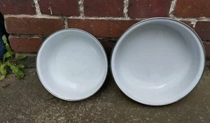 2x Emailleschüssel, Schüssel, Deko, Bepflanzung, Garten, Pflanzgefäß  - Bild 1 von 8