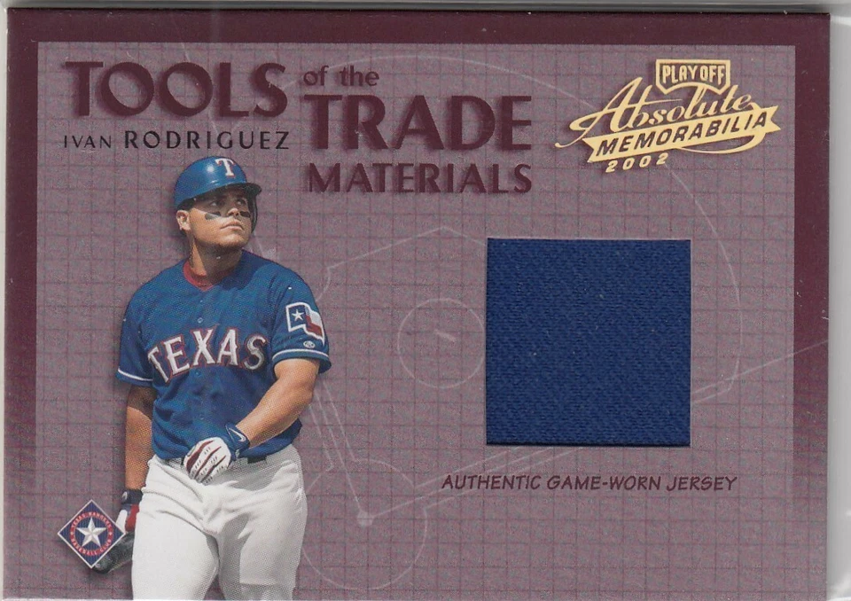 2002 Ivan Rodriguez Playoff Absolute Tools GAME JERSEY /300 - #30  Rangers - Image 1 of 1