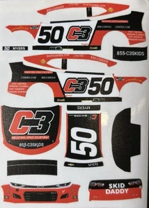 Custom 2025 Burt Myers #50 C3 1/64 Scale NASCAR Peel&Stick Decals - Picture 1 of 1