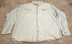 Camicia uomo taglia 2XT Wrangler autentica lavaggio leggero denim buttom down - Foto 1 di 2