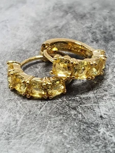 Pandora Yellow Huggie Hoop Earrings Used - Picture 1 of 4