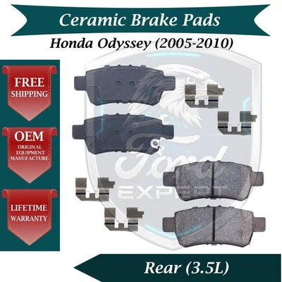 Kit de pastilhas de freio traseiras de cerâmica para 2005-2010 Honda Odyssey Pilot garantia de 9 anos - Imagem 1 de 4