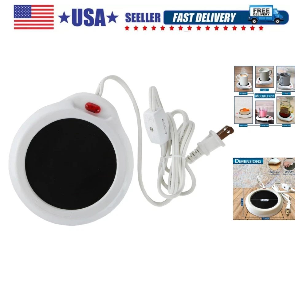 Desktop Mug Warmer for Coffee Tea Milk Cup Heater Hot Beverage Electric Pad 120v