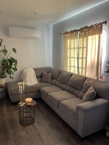 Bobs Furniture Calvin 2 Piece Sectional Couch Color - Concrete - Picture 1 of 9