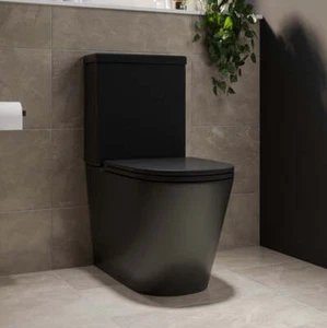 Scene Rimless Close Coupled Back to Wall Toilet - Matt Black - Picture 1 of 6
