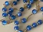 Natürliche blaue Kyanit-Halskette 14k Gelbgold über Sterlingsilber 24-26"" Italien