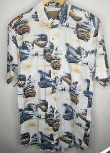 Clearwater Outfitters Antique Cars Palm Trees Button Short Sleeve Shirt L Men's - Picture 1 of 11