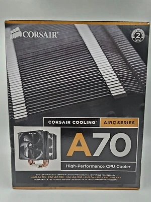 Cooler de CPU Corsair CAF A70 alto desempenho caixa aberta - Imagem 1 de 4