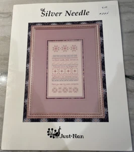 Just Nan Silver Needle Cross Stitch Chart Pattern Leaflet Pink Floral Vintage - Picture 1 of 11