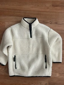 Gap Kids Sherpa Half Zip Jacket Fleece Ivory Size Small 5/6 - Picture 1 of 3