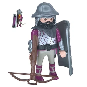 Playmobil figura arquero morado escudo grande ballesta medieval suelto - Imagen 1 de 1