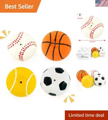 4 Pack 2.4" Latex Fetch Dog Toy Balls for Small Dogs Interactive Fun - Image 1 of 4