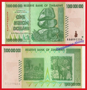 ZIMBABWE 1 BILLION dollars 1000000000 dolares 2008 Pick 83 SC / UNC - Picture 1 of 1
